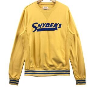 Champion + Todd Snyder Mens M Yellow Ringer Spellout Chain Stitch Sweatshirt